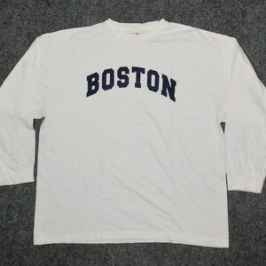 90s Vintage Body Glove Boston Spellout Long Sleeve Tee | Oversized Slouchy Fit | White Retro Streetwear Mens XL image 3