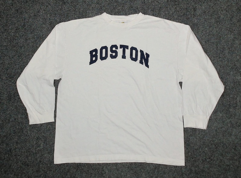 90s Vintage Body Glove Boston Spellout Long Sleeve Tee | Oversized Slouchy Fit | White Retro Streetwear Mens XL image 3