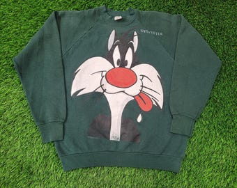 Vintage 1993 Sylvester Sweatshirt Womens Large 21x24 Looney-Tunes