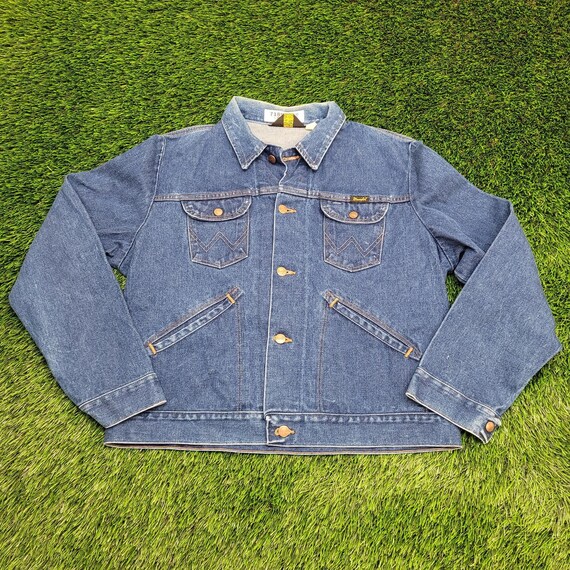 Vintage 80s Wrangler Crop Jacket XL 23x23 No-fault Denim USA - Etsy 