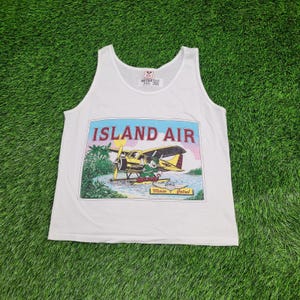 Vintage Mickey-Mouse Crop Tank-Top Womens M 19x22 Island-Air