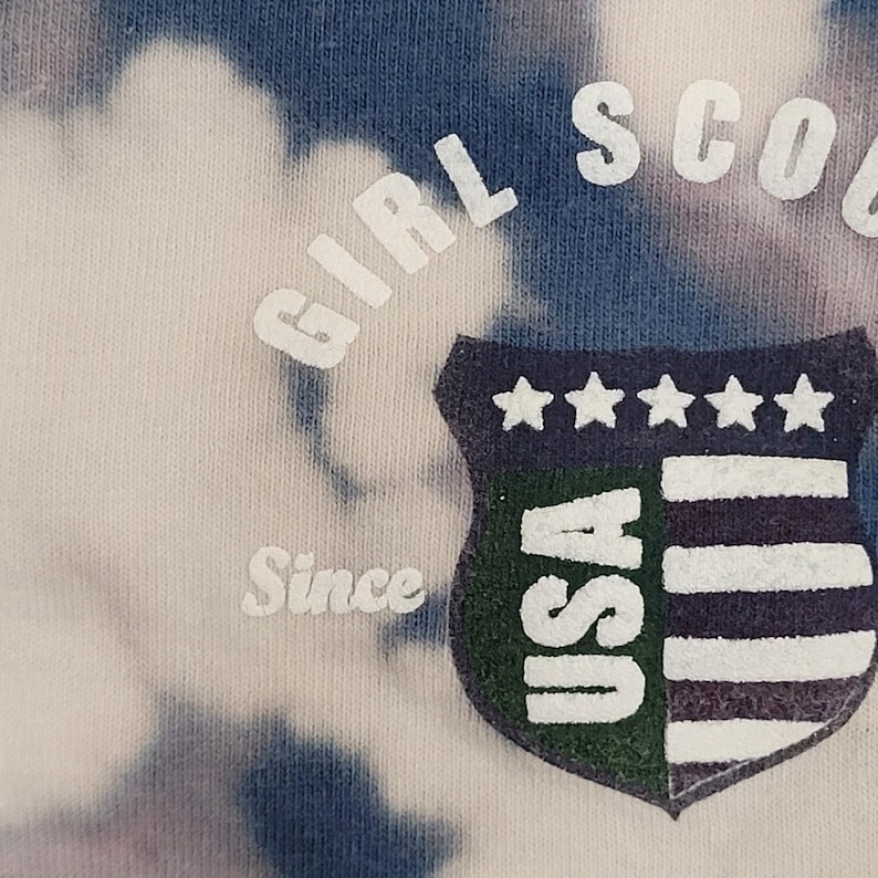 Vintage 1992 Girl Scout USA Shirt Womens 2XL 24x31 Blue Bleached image 6