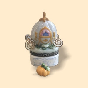 Disney Cinderella Pumpkin Carriage Trinket Box – Porcelain Hinged Keepsake by Midwest PHB