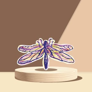 Dragonfly Sticker Insect Bug watercolor pond naturelife nature