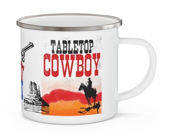 Enamel Camping Mug tabletop Cowboy