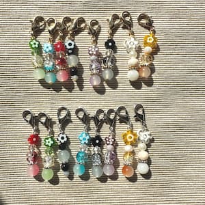 Floral Beaded Keychain: Dainty Flower Key Charm