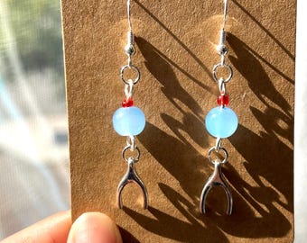 Wishbone earrings — Handmade beaded dangle earrings inspired by the album