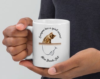 Tazza da caffè con simpatico spirito gattino, tazza da caffè con citazione divertente, regalo per gli amanti dei gatti