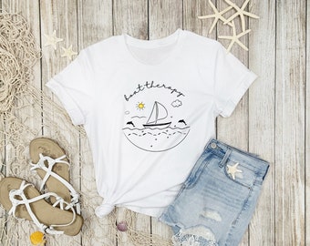 T-shirt da donna Sunny Day Boat Therapy Appassionati di nautica