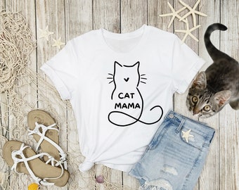 Maglietta Cat Mama, regalo da donna per gli amanti dei gatti