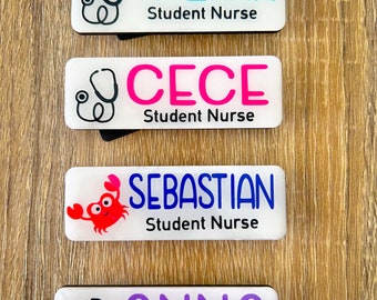 Personalised Name Badge, Registered Nurse Name Badge, Custom Name Badge, Fun Badges Badges Magnetic,Badge teacher, Badge midwife, Name Tag