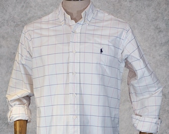 Vintage 80s Ralph Lauren Oxford Shirt: Classic Fit, Hand Woven Cotton