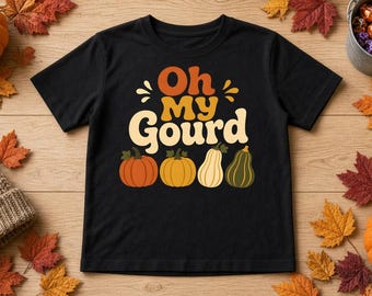 Oh My Gourd Kids Shirt, Youth Fall Pumpkin Tee, Funny Pumpkin Pun Shirt for Kids, Thanksgiving Kids Tee, Pumpkin Patch Gift