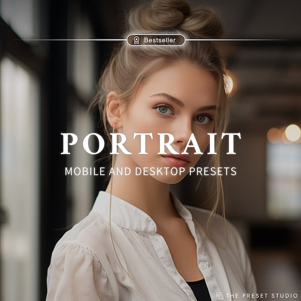 Portraits prédéfinis - Téléchargement instantané - 10 paramètres prédéfinis Lightroom - Compatible IOS et Android - Retouche photo