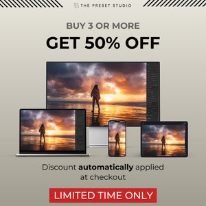 Buy 3 or more Get 50% OFF Lightroom Presets