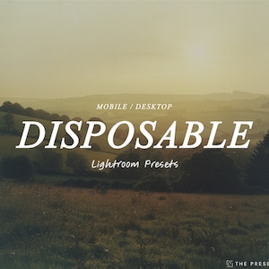 DISPOSABLE Lightroom Presets, Retro Vintage Presets, Mobile Desktop Presets, Old film Presets, retro presets, old presets, film presets