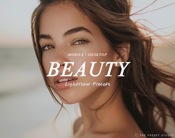 Presety do programu Lightroom BEAUTY, czyste portrety do edycji zdjęć, naturalny preset do selfie, preset dla influencerów, preset do urody, preset do portretów