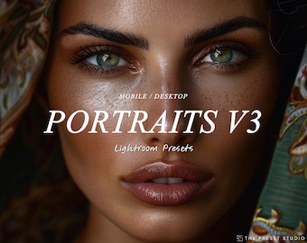 PORTRET Presety Lightroom, Idealna skóra, Presety rozświetlające, Presety studyjne, Presety mobilne Lightroom, Filtr na Instagramie, Presety upiększające, Rozświetlający