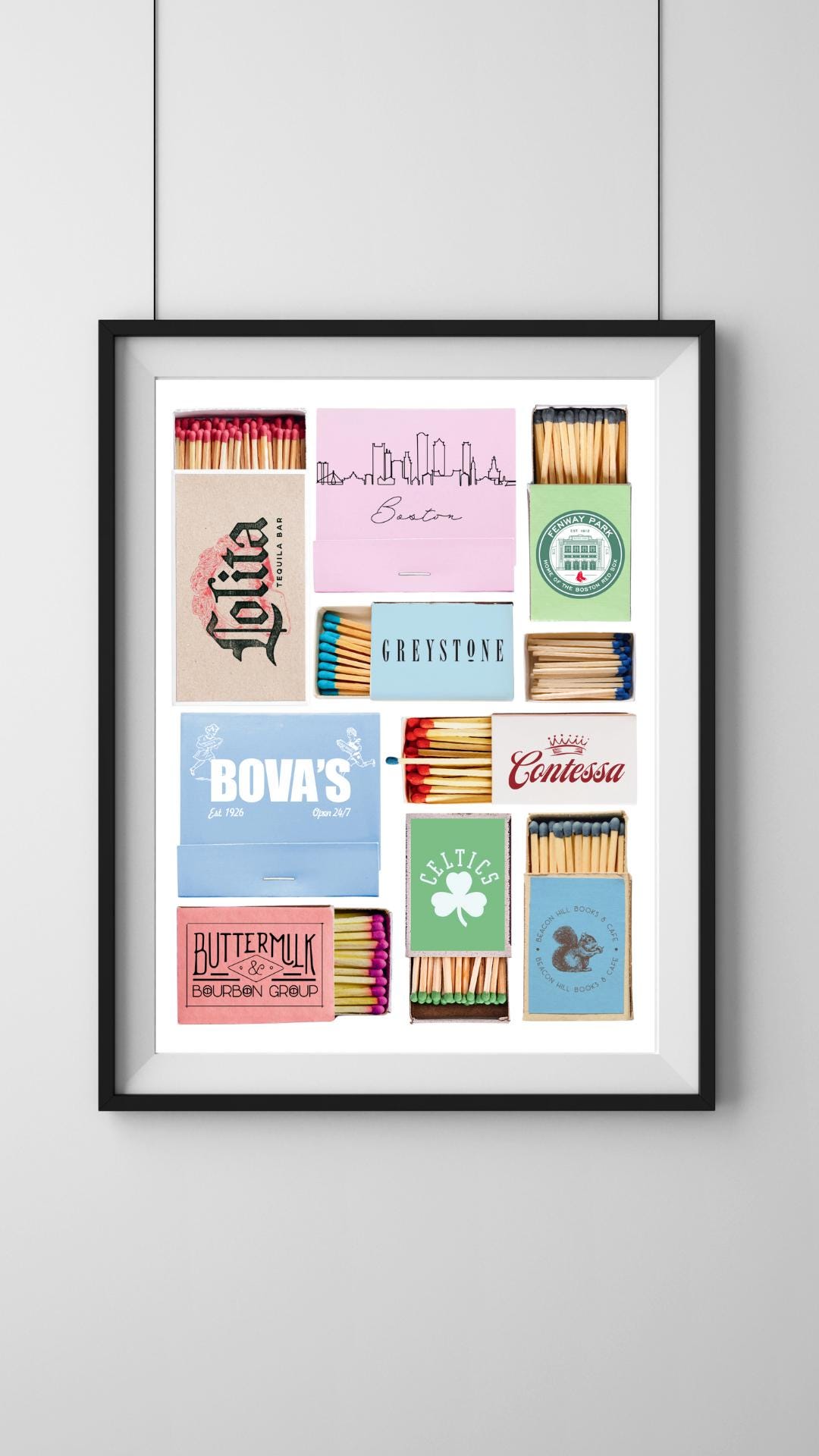Boston Matchbox Print - Etsy