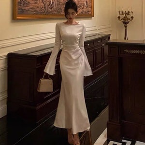 Women's Maxi Dress Fashionable Long Sleeves Ladies Formalwear Clothes zdjęcie 4