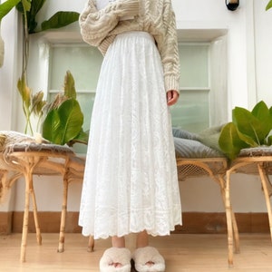 Cottagecore Clothing Fairy Grunge Long Maxi Skirt, Lace Princesscore Skirt, Korean Fashion Lace Skirt zdjęcie 4