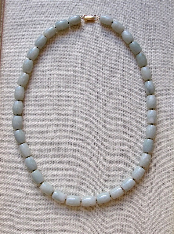 Ming’s Honolulu 18” Green Jade Cylinder Necklace … - image 5
