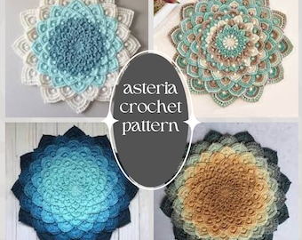 Asteria Flower Crochet Pattern - Beginner Friendly, Digital Download, Handmade Project