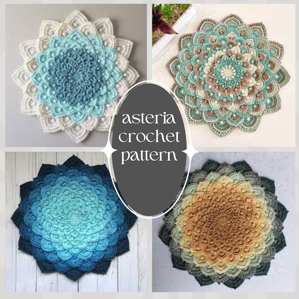 Asteria Flower Crochet Pattern - Beginner Friendly, Digital Download, Handmade Project