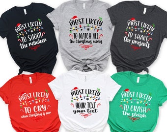Funny Family Christmas Shirts, Matching Couples Tee