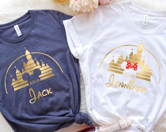 Personalized Disney  Shirts 2026, Matching Disney Vacation Shirts, Custom Disney World Tee, Disney Castle 2026 Shirt, 2027  Disney tee