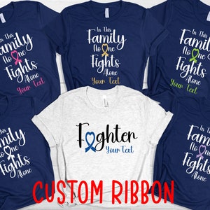 In This Family No One Fights Alone Shirt, Support Squad T-shirt, Family Cancer Shirt, Cancer Support Shirt, Breast Cancer Awareness Tee