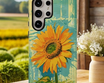 SUMMER SUNFLOWER Phone Case for Samsung Galaxy s26 s25 s24 s23 s22 s21 s20 Google Pixel 8 7 Tough Phone Case Cute Pop Art Flower Floral