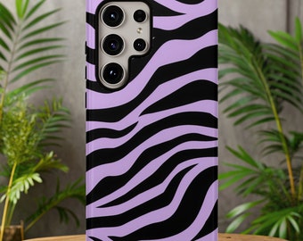 PURPLE ZEBRA PRINT Phone Case for Samsung Galaxy s26 s25 s24 s23 s22 s21 s20 Gift for Her Google Pixel 8 7 6 5 Tough Case Animal Print