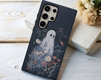 HALLOWEEN GHOST FLOWERS Phone Case for Samsung Galaxy s26 s25 s24 s23 s22 s21 s20 Google Pixel 8 7 6 Tough Phone Case Spooky Floral Cute