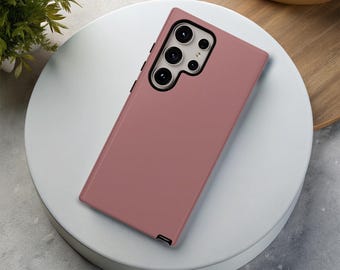 DUSTY ROSE PINK Phone Case for Samsung Galaxy s26 s25 s24 s23 s22 s21 s20 Google Pixel 9 8 7 6 Tough Phone Case Cute Solid Color Protective