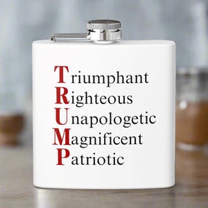 Patriotic Stainless Steel Flask - 6oz Trump Design