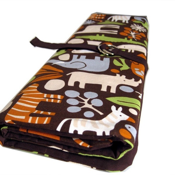 multi knitting needle organizer - zoo animals