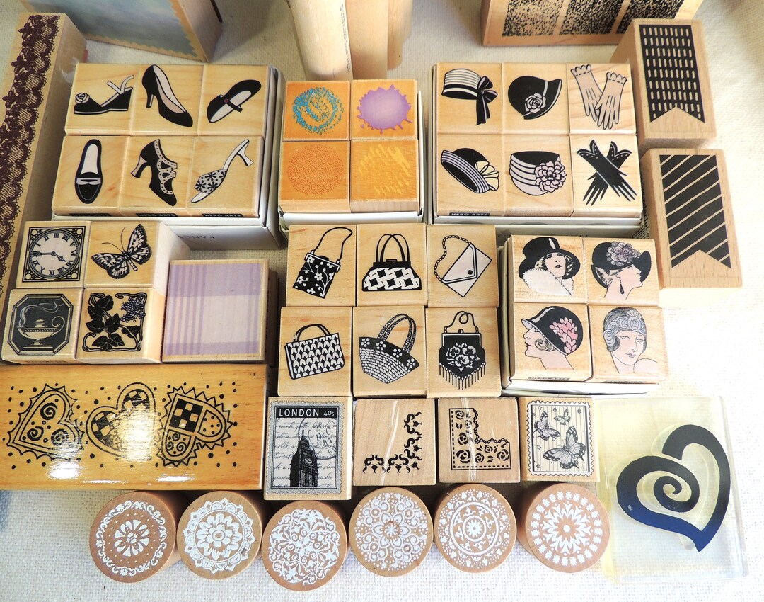 Lot of Rubber Stamps Used but in Good Condition Sale Etsy