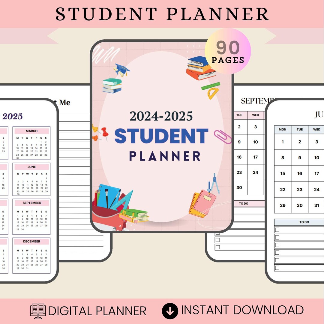 Student Planner Assignment Tracker Project Academic Planner Digital ...