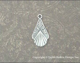 Antiqued Sterling Silver Plated Art Deco Earring or Pendant Drop item 1111 AS 12 Pieces