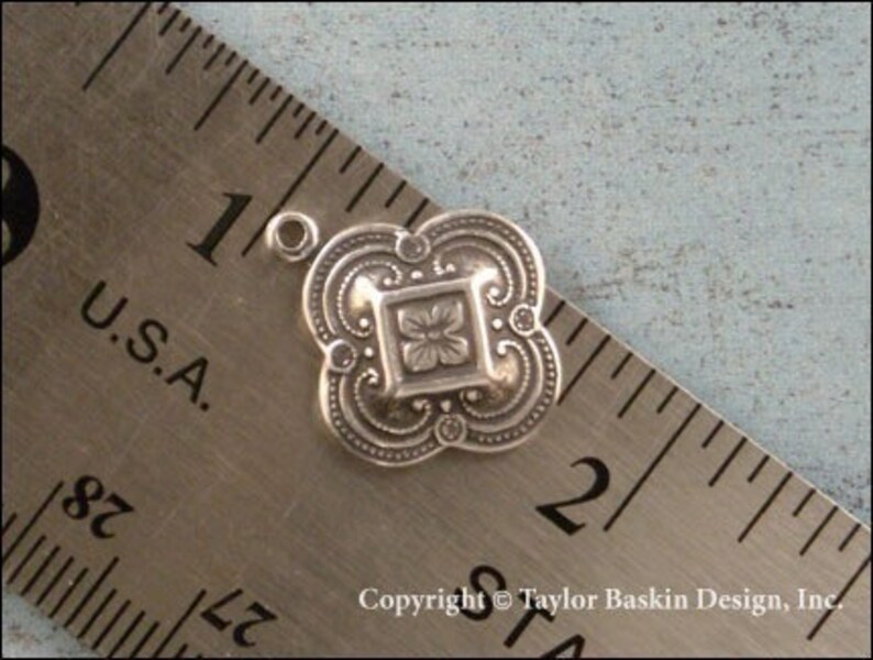 item 2503 AS Antiqued Sterling Silver Plated Victorian Components 6 Pieces