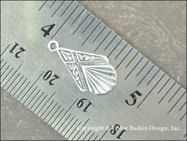Antiqued Sterling Silver Plated Art Deco Earring or Pendant Drop item 1111 AS 12 Pieces