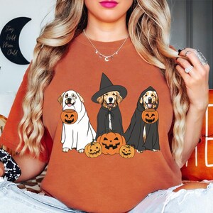Ghost And Witch Golden Retriever Sweatshirt, Ghost Golden Retriever Shirt, Witch Golden Retriever Shirt, Golden Retriever Halloween Shirt
