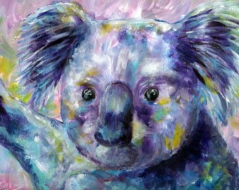 Koala Bear, Art Print of Acrylic Painting