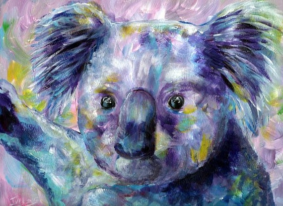 Koala Bear, Art Print of Acrylic Painting