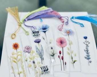 Acrylic Bookmark with Flowers