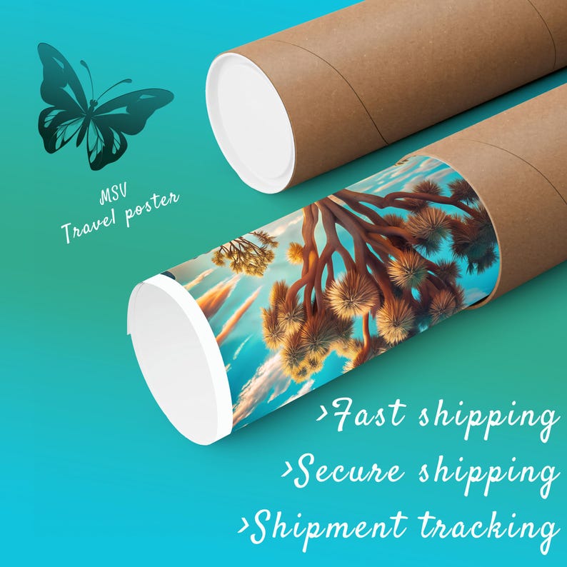 Joshua Tree Poster National Park Travel Print Desert Landscape Wall Art