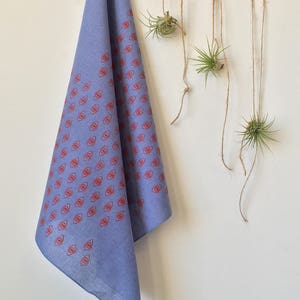Eyeball Bandana in Red and Chambray