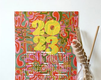 SALE-2023 wall calendar-13 x 19 poster-Pscyh Doodle