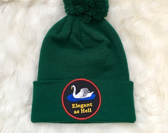 Elegant as Hell Pom Pom Beanie